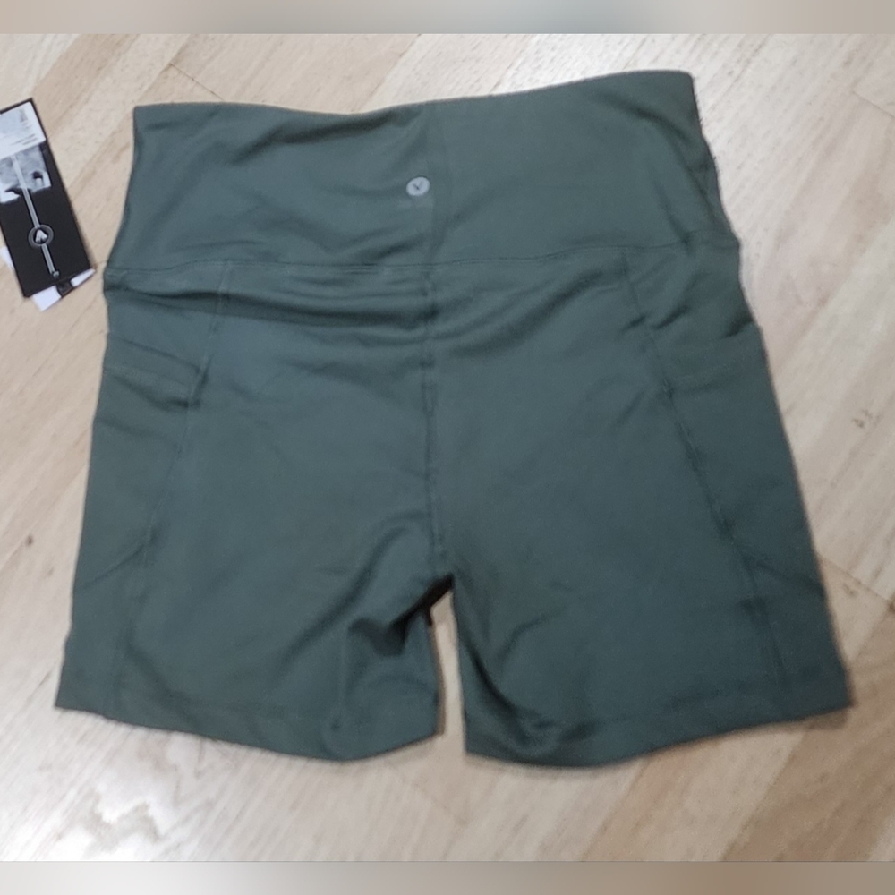 Velocity Women's High Waist Green Shorts - Picture 2 of 4